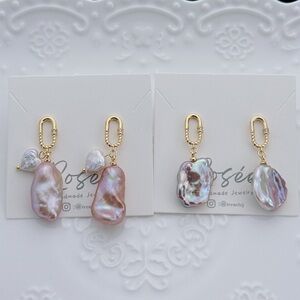 E24 Handmade Freshwater Baroque Pearl Earrings